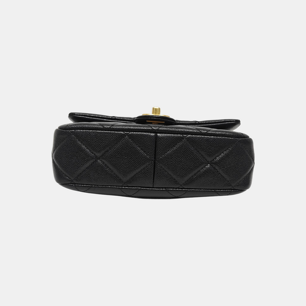Quilted Grained Calfskin Medium Black