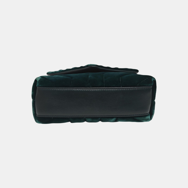 LOULOU Extra Small Chevron Velvet Green