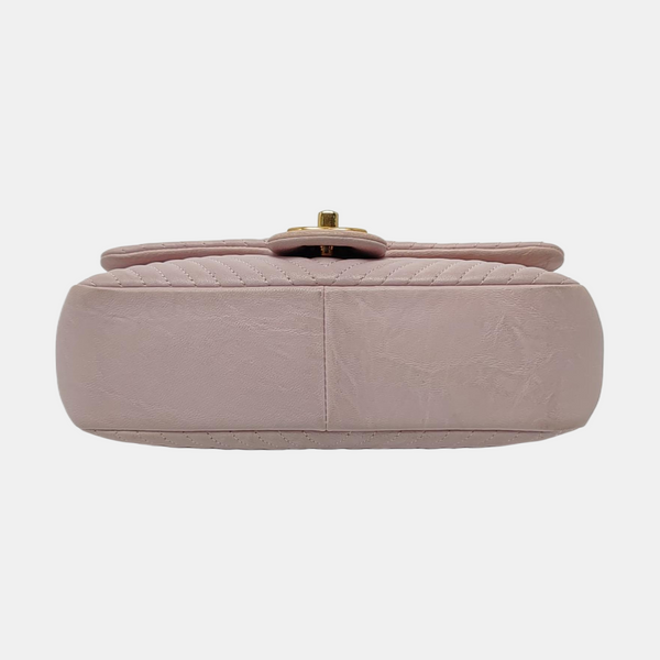 Mini Chevron, Quilted Lambskin Pink