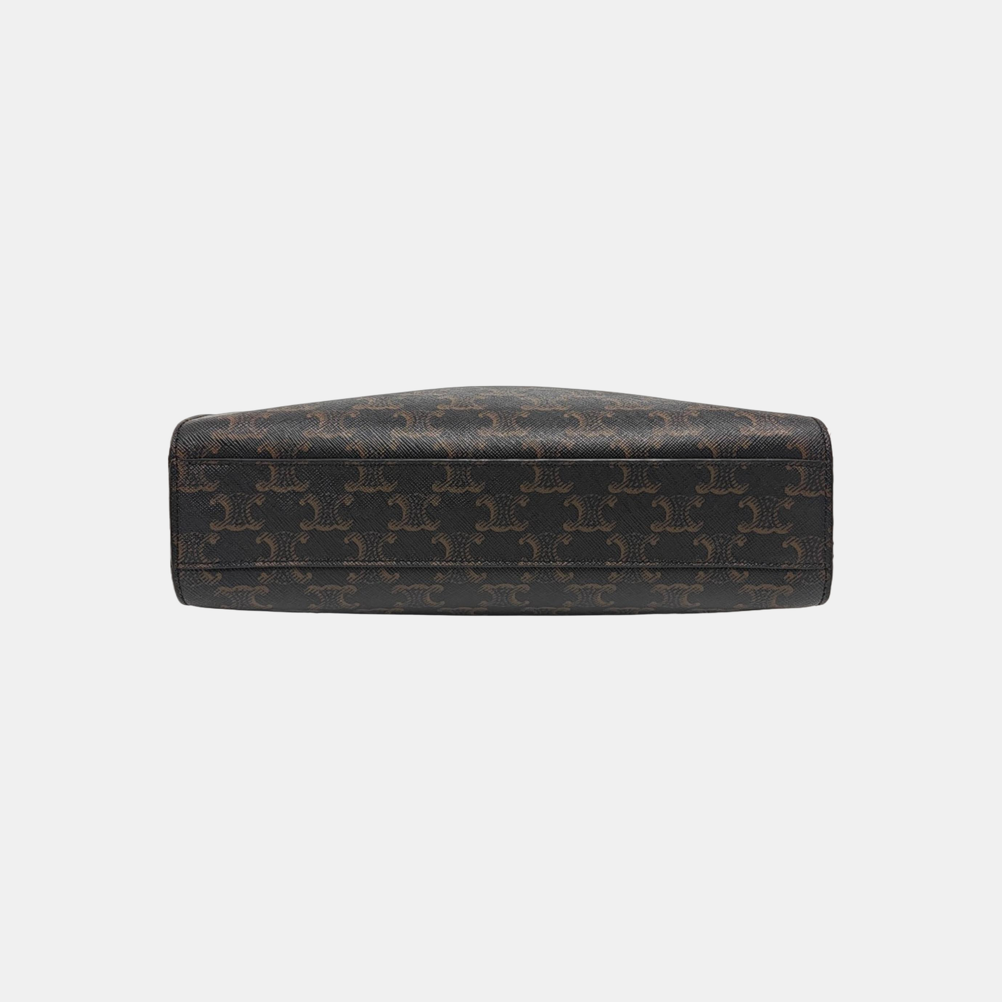 CABAS CELINE Small Coated Canvas Brown