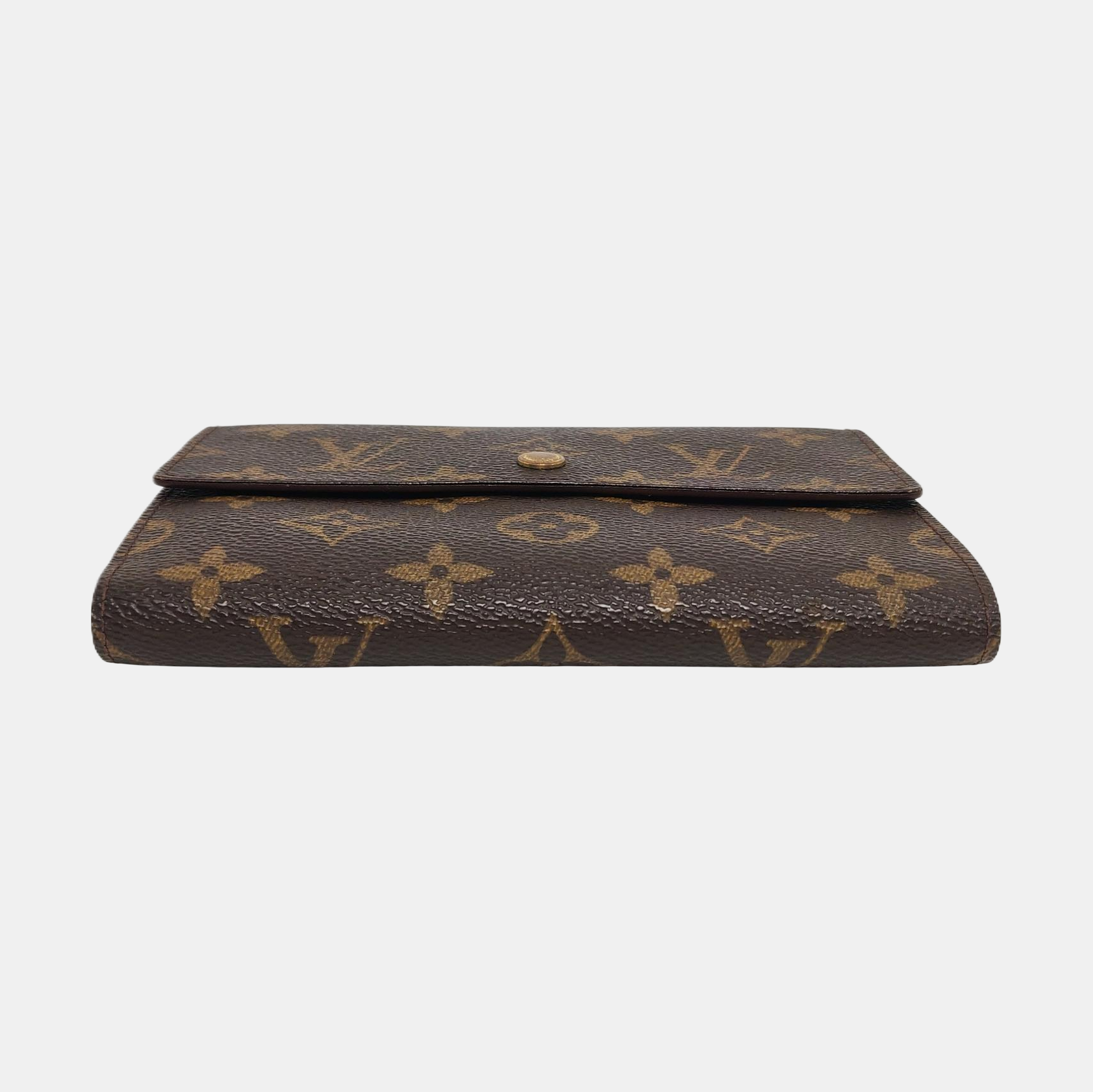 PORTE MONNAIE Monogram Coated Canvas Brown Wallet