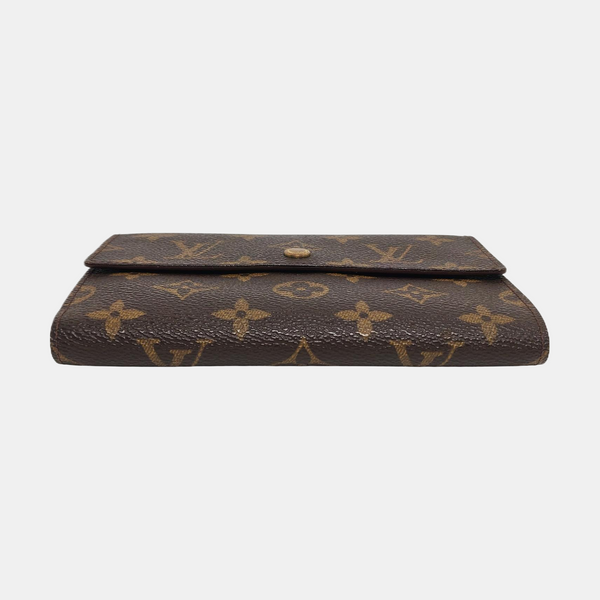 PORTE MONNAIE Monogram Coated Canvas Brown Wallet
