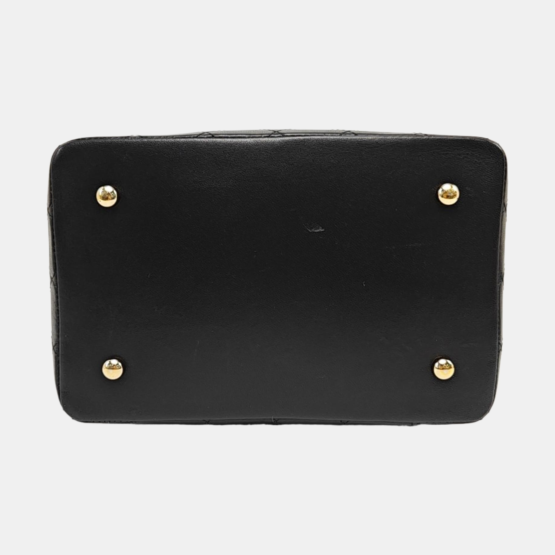 VINTAGE COSMETIC BAGS Quilted Lambskin Black