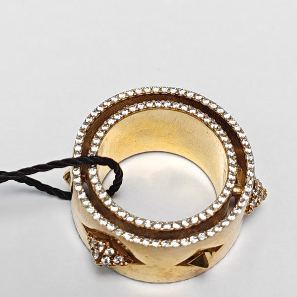 925 Sterling Silver Gold Ring EU 51