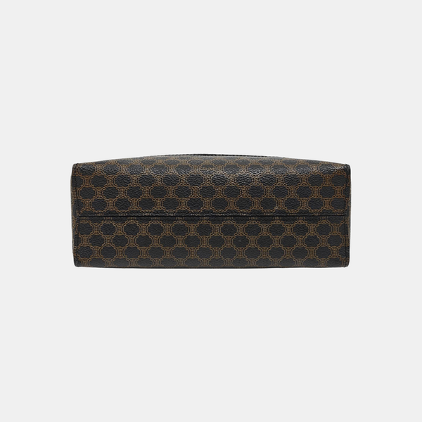 Coated Canvas Top Handle Bag Brown