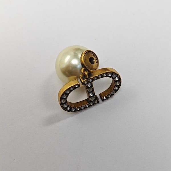 Dior Tribales Metal White Stud Earrings