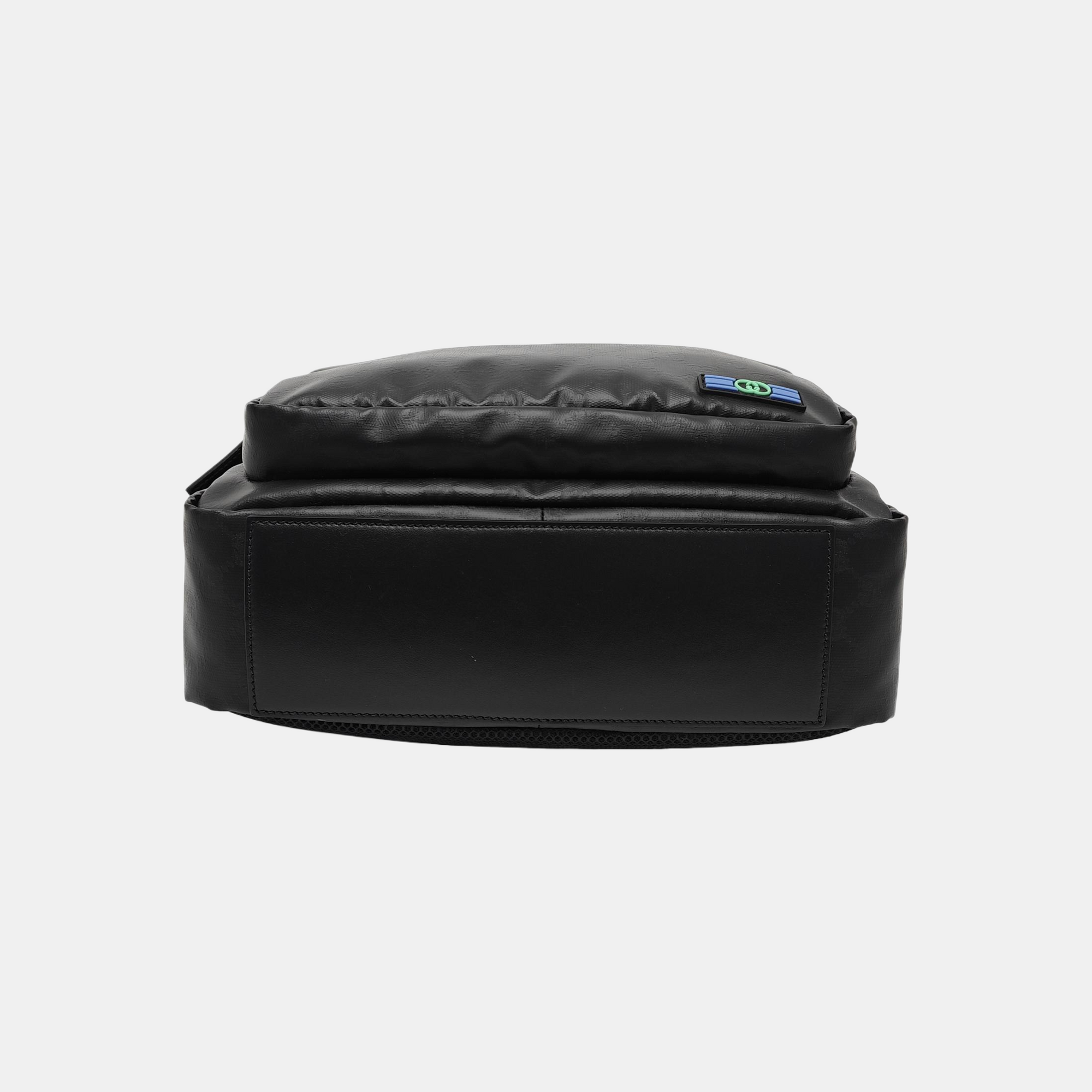 Monogram Coated Canvas Shoulder Bag Black