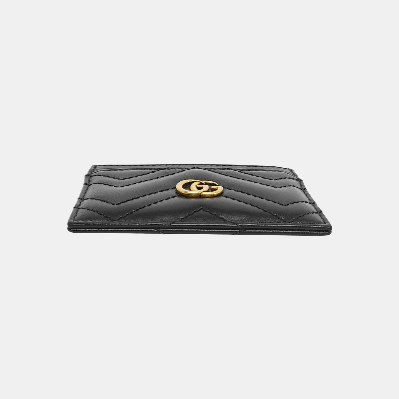 Authenticated pre-owned  GG Marmont Quilted Calfskin Black Card Holder - Card Holder at Looply