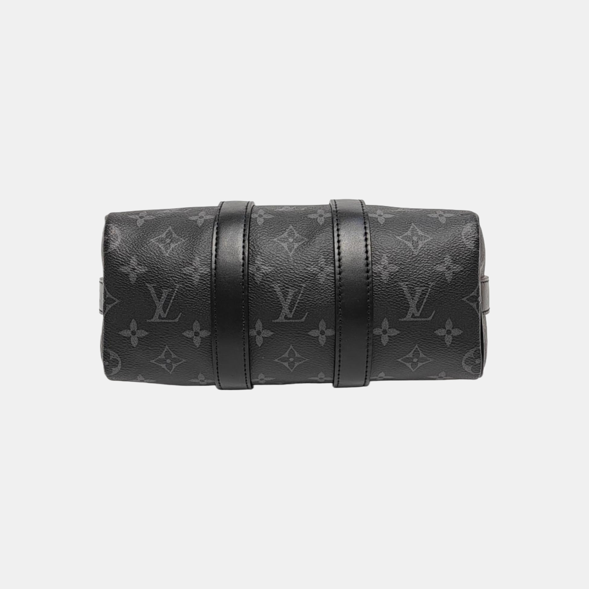 KEEPALL 25 Monogram Coated Canvas Black