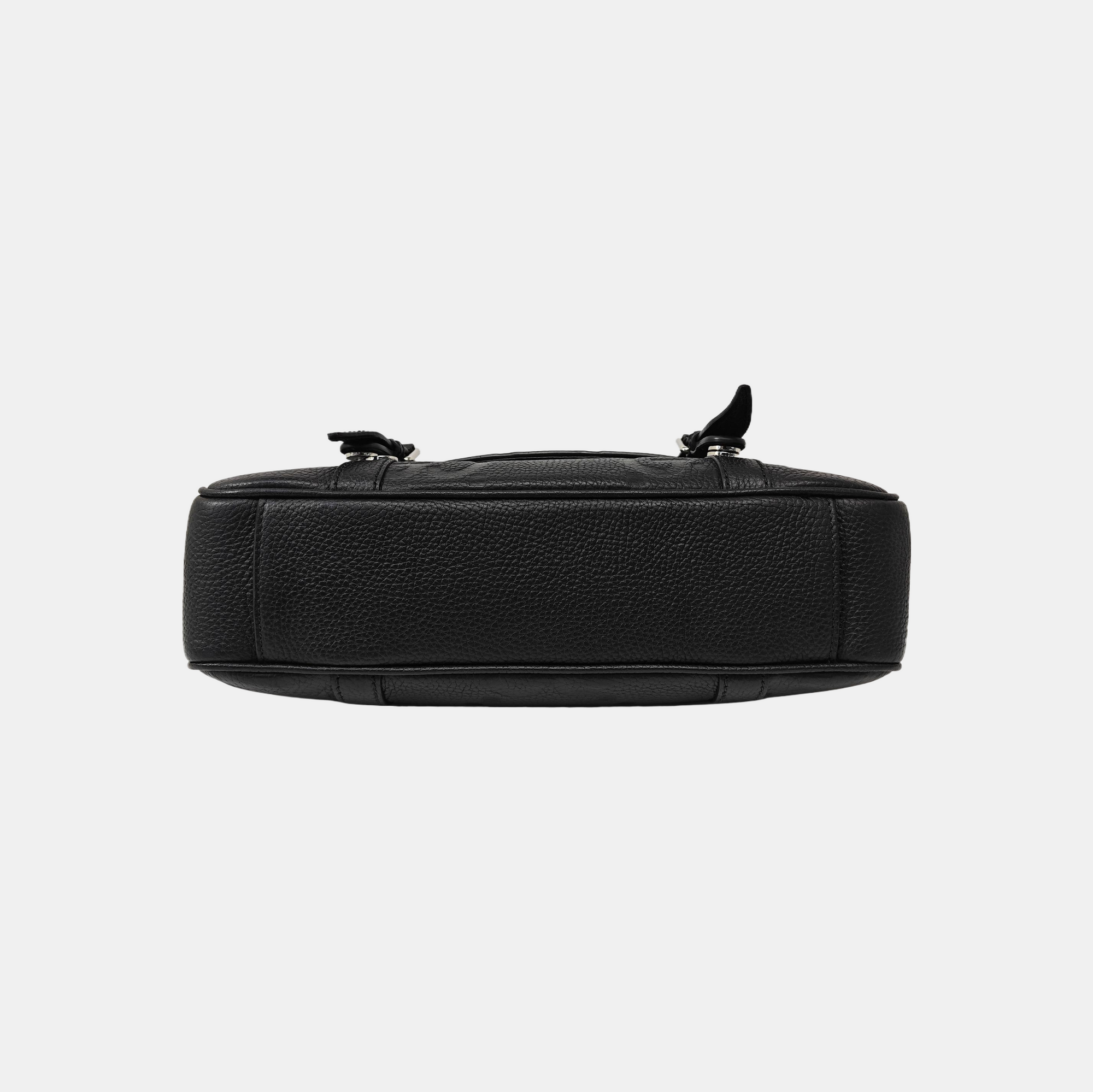 Monogram Calfskin Shoulder Bag Medium Black