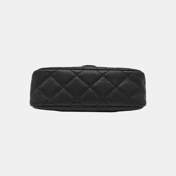 23P Large Quilted Grained Calfskin Black