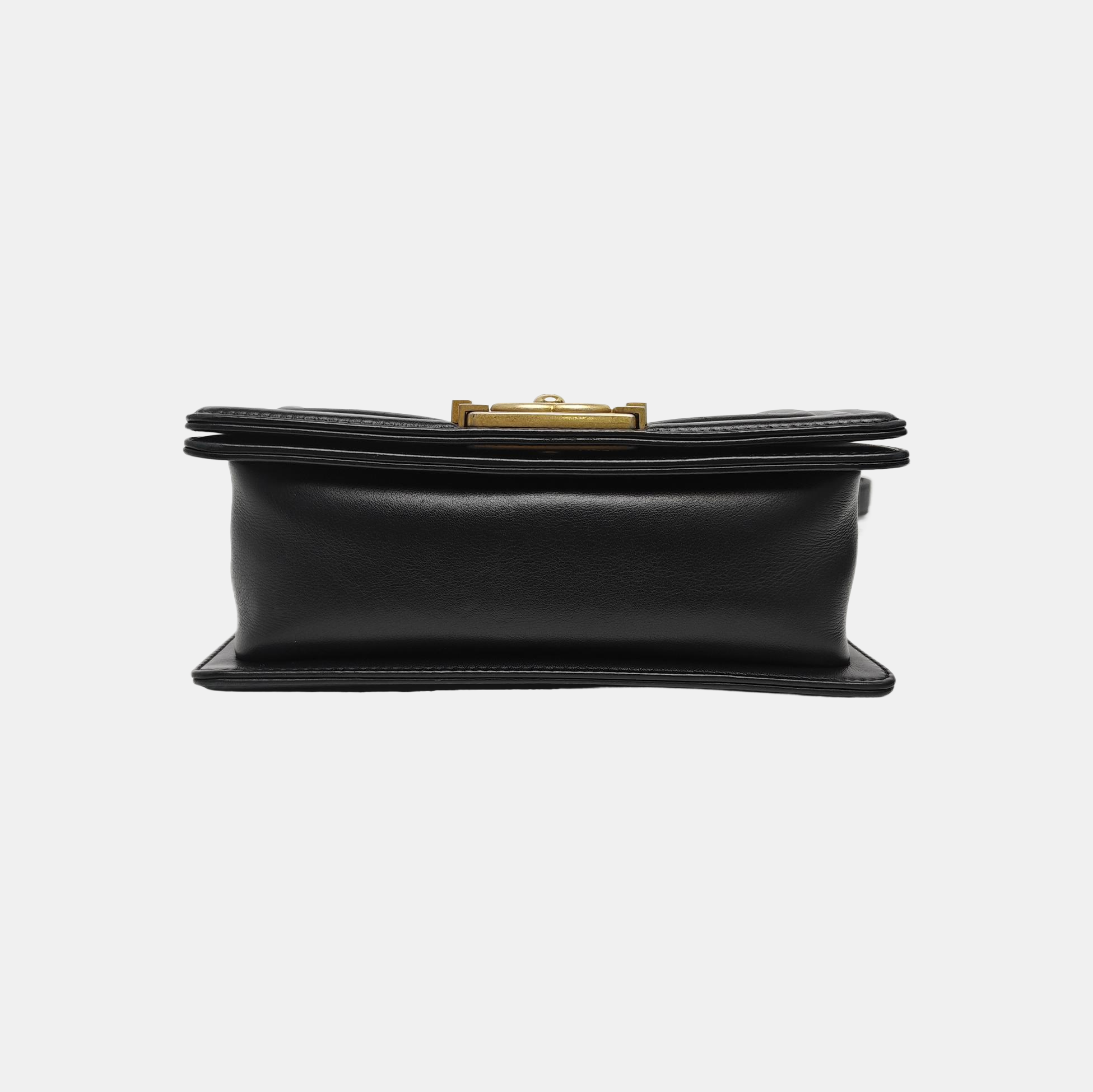BOY CHANEL Small Quilted Grained Calfskin Black
