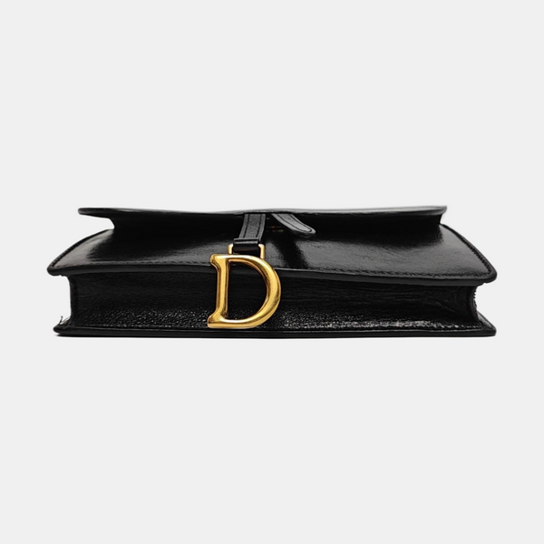 Authenticated pre-owned  Saddle Lambskin Black - Belt Bag at Looply