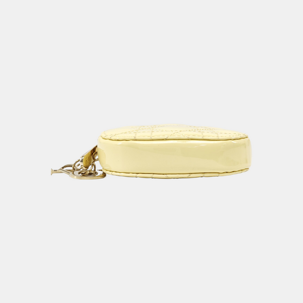 Lady Dior Mini Cannage Patent Leather Yellow