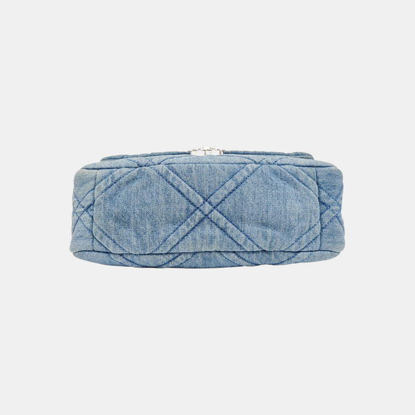 CHANEL 19 Small Quilted Canvas Blue