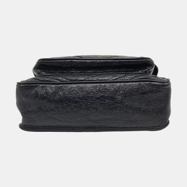 NIKI Medium Chevron Calfskin Black