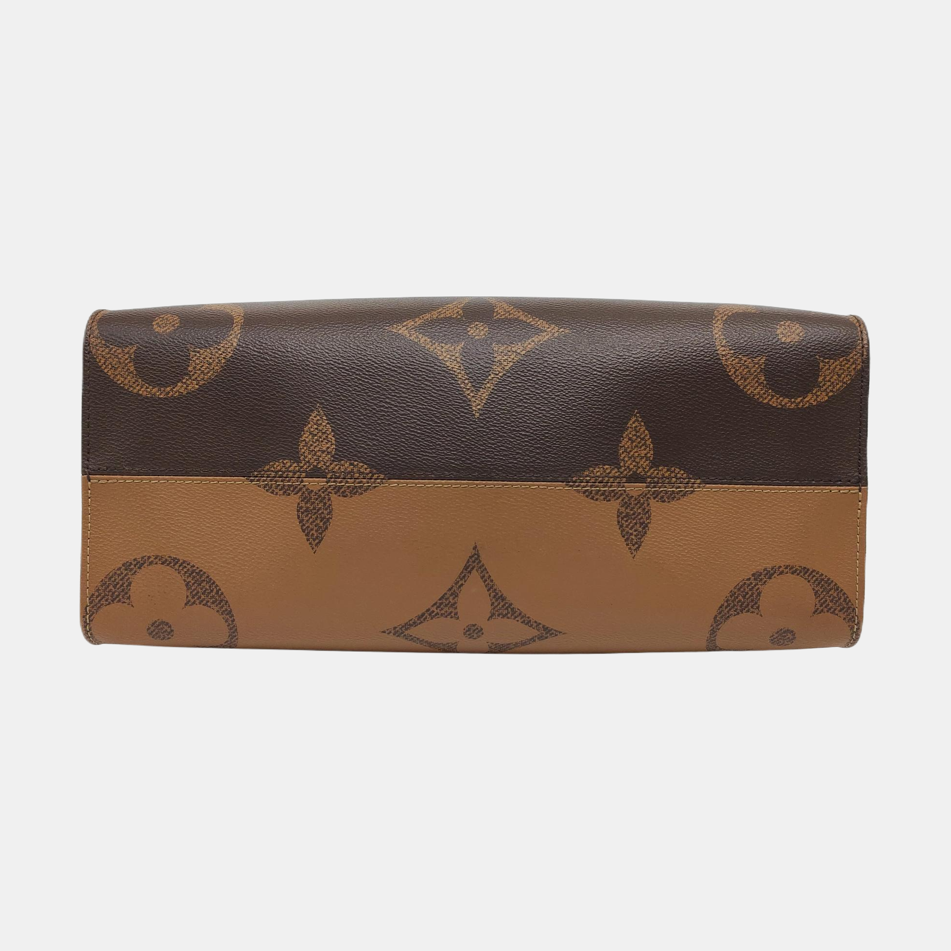 Authenticated pre-owned  ONTHEGO MM Monogram Coated Canvas Brown - Tote Bag at Looply