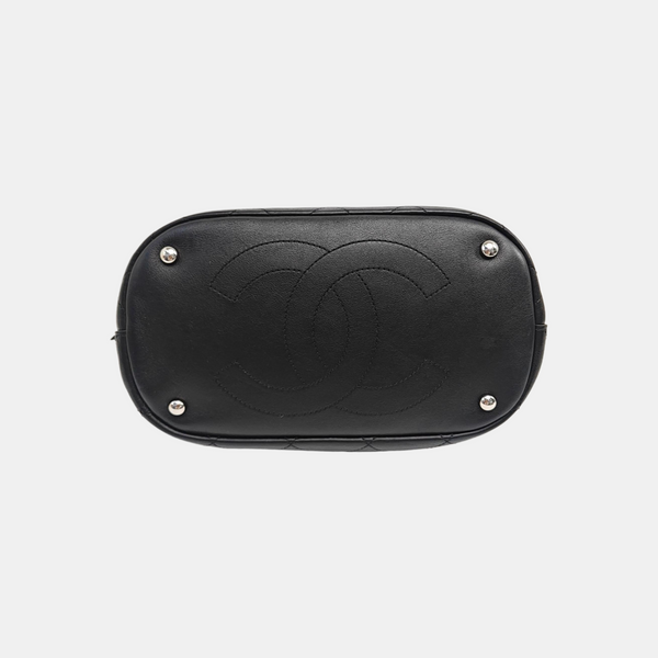 Quilted Calfskin Bucket Bag Black