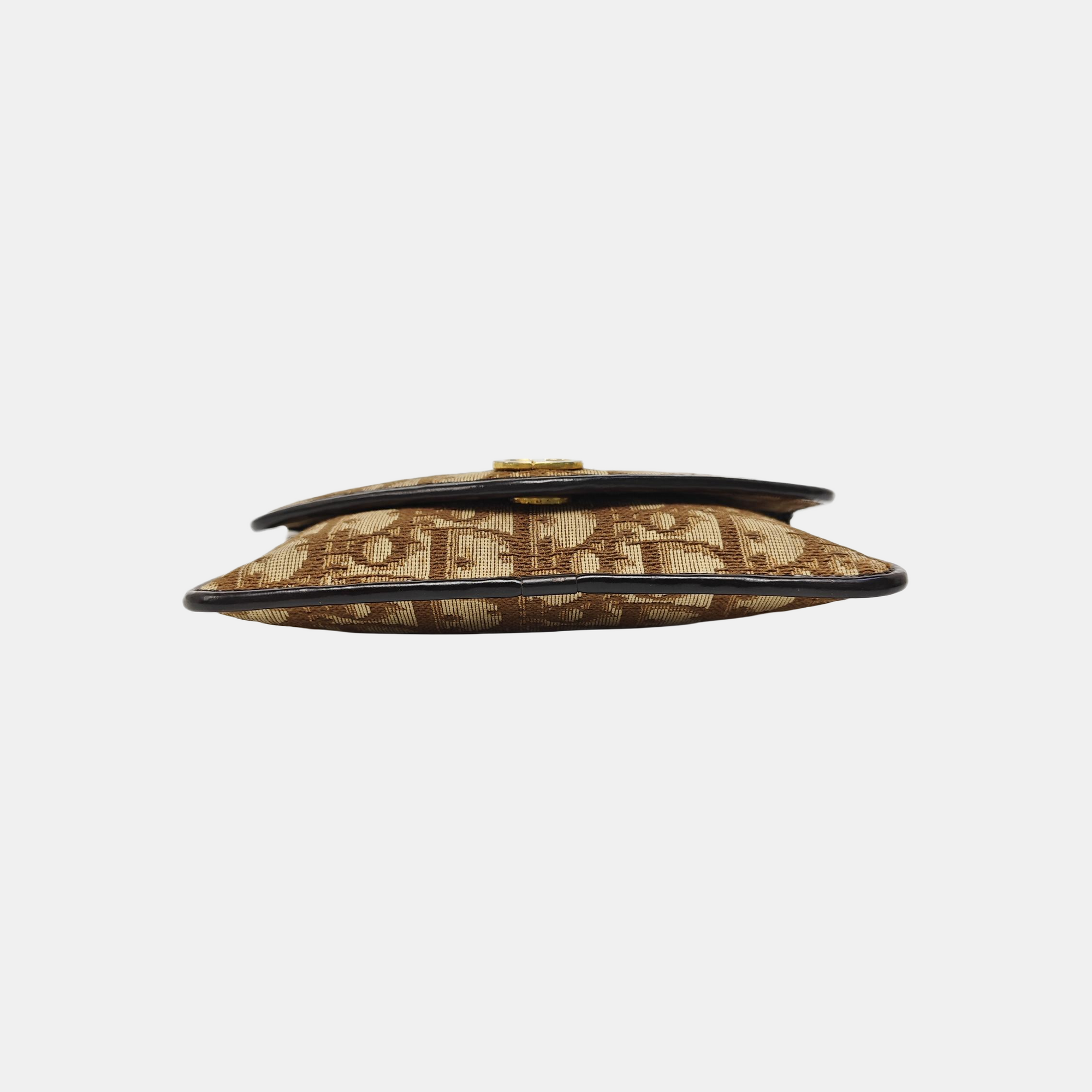 Oblique Canvas Clutch Brown