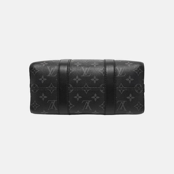 KEEPALL Monogram Coated Canvas Black