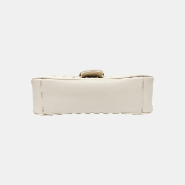 GG Marmont Medium Quilted Calfskin White