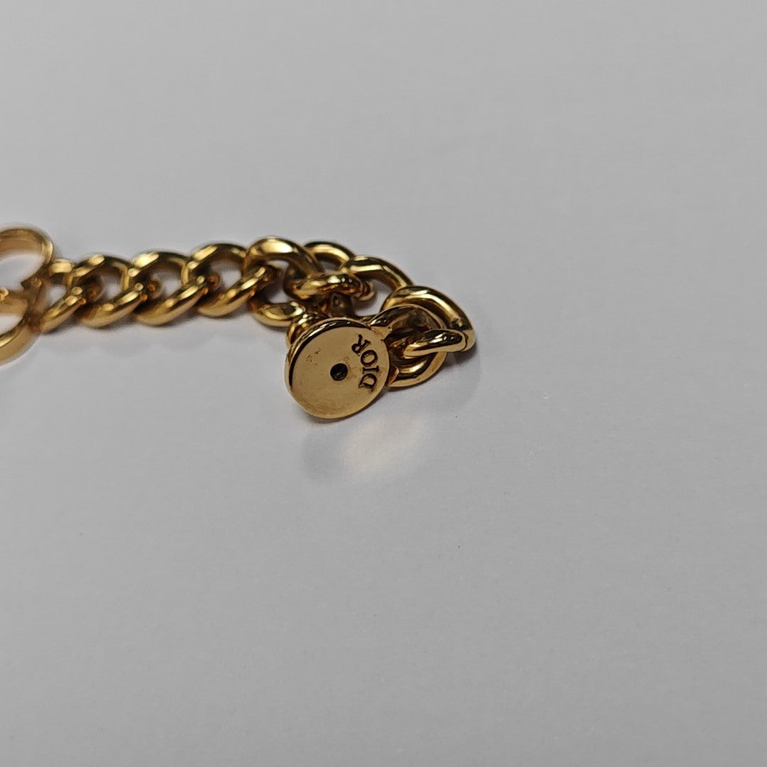 CD Icon Metal Gold Stud Earrings