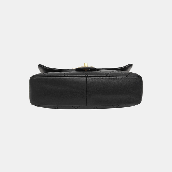 Quilted Lambskin Shoulder Bag Black