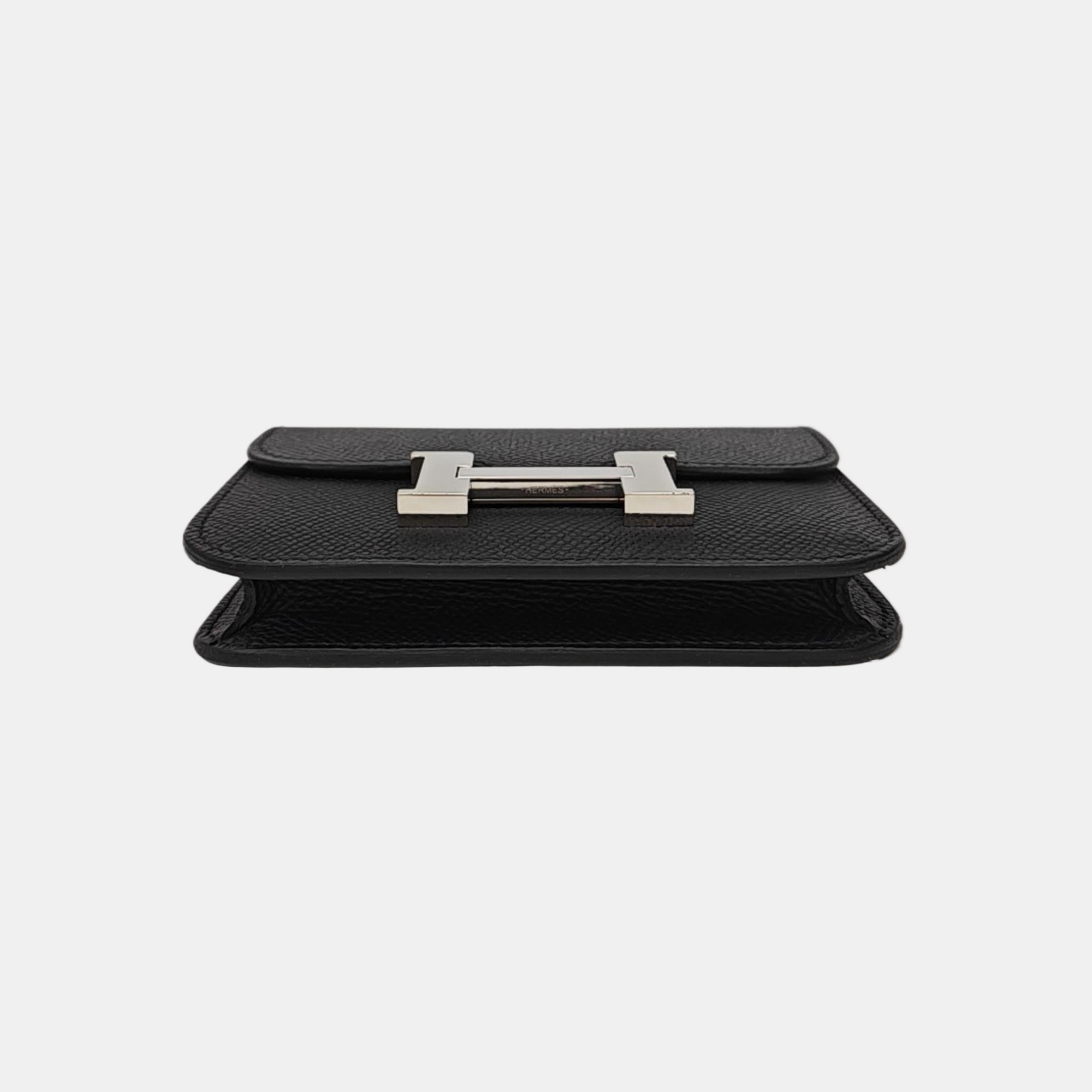 Constance Slim Epsom Black Wallet