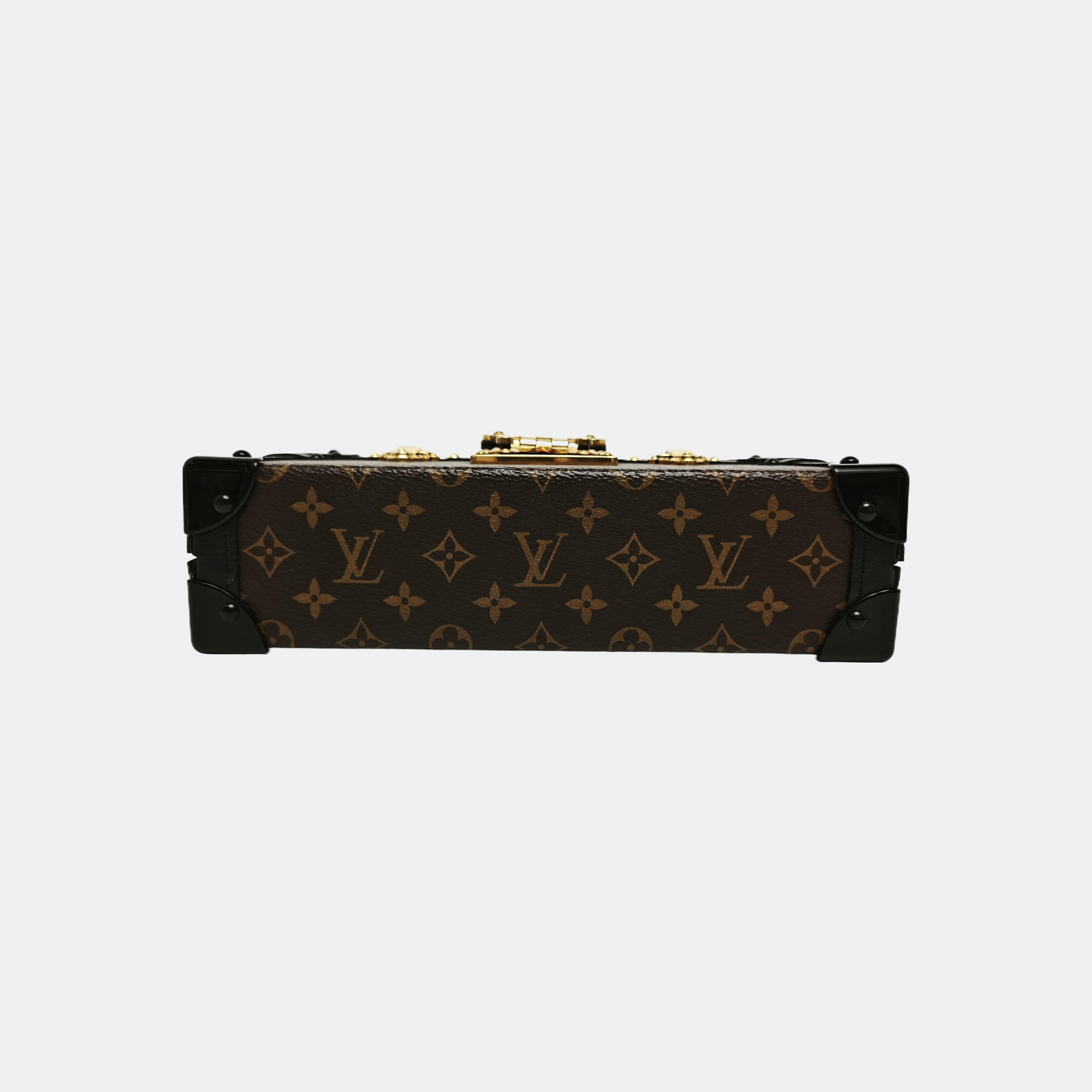 PETITE MALLE Monogram Coated Canvas Brown