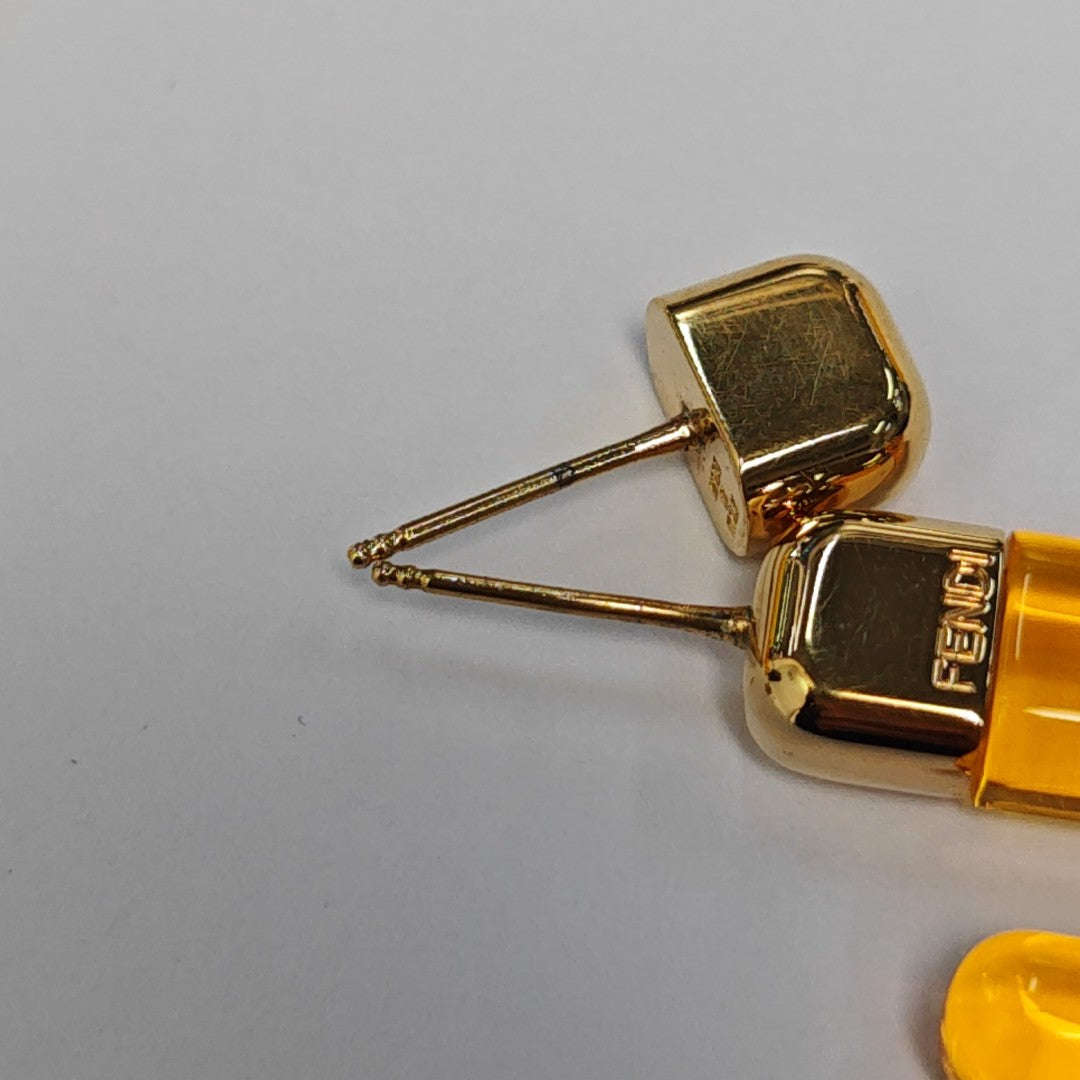 FF Metal Orange Stud Earrings