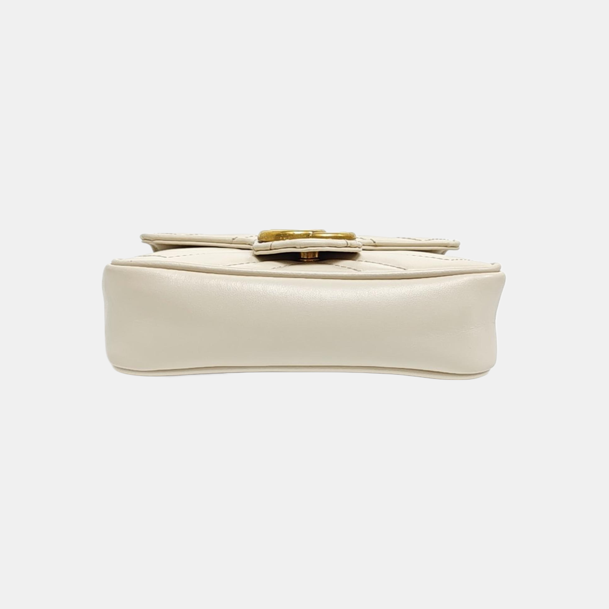GG Marmont Mini Quilted Calfskin White