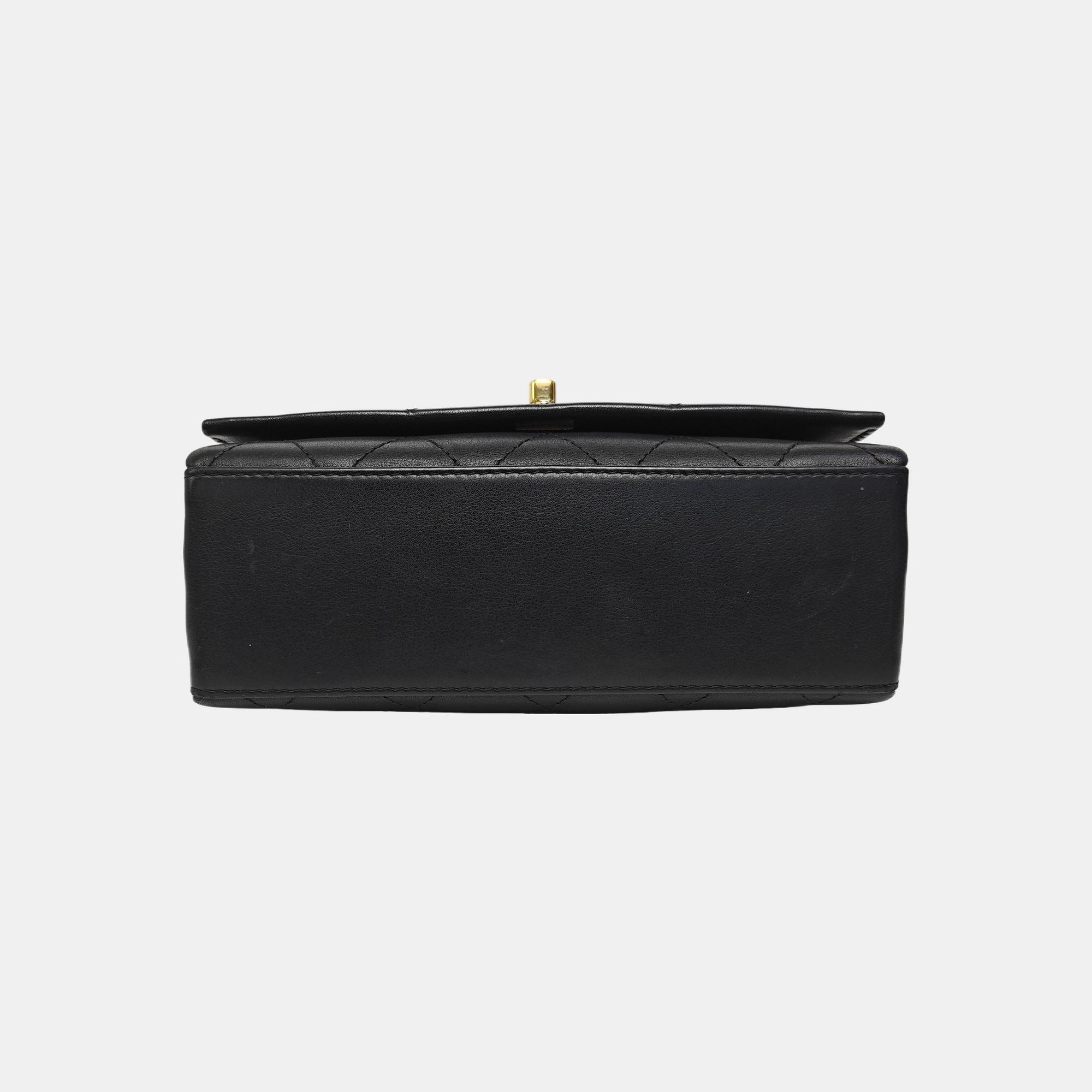 Quilted Calfskin Shoulder Bag Black