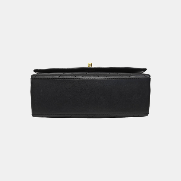 Quilted Calfskin Shoulder Bag Black