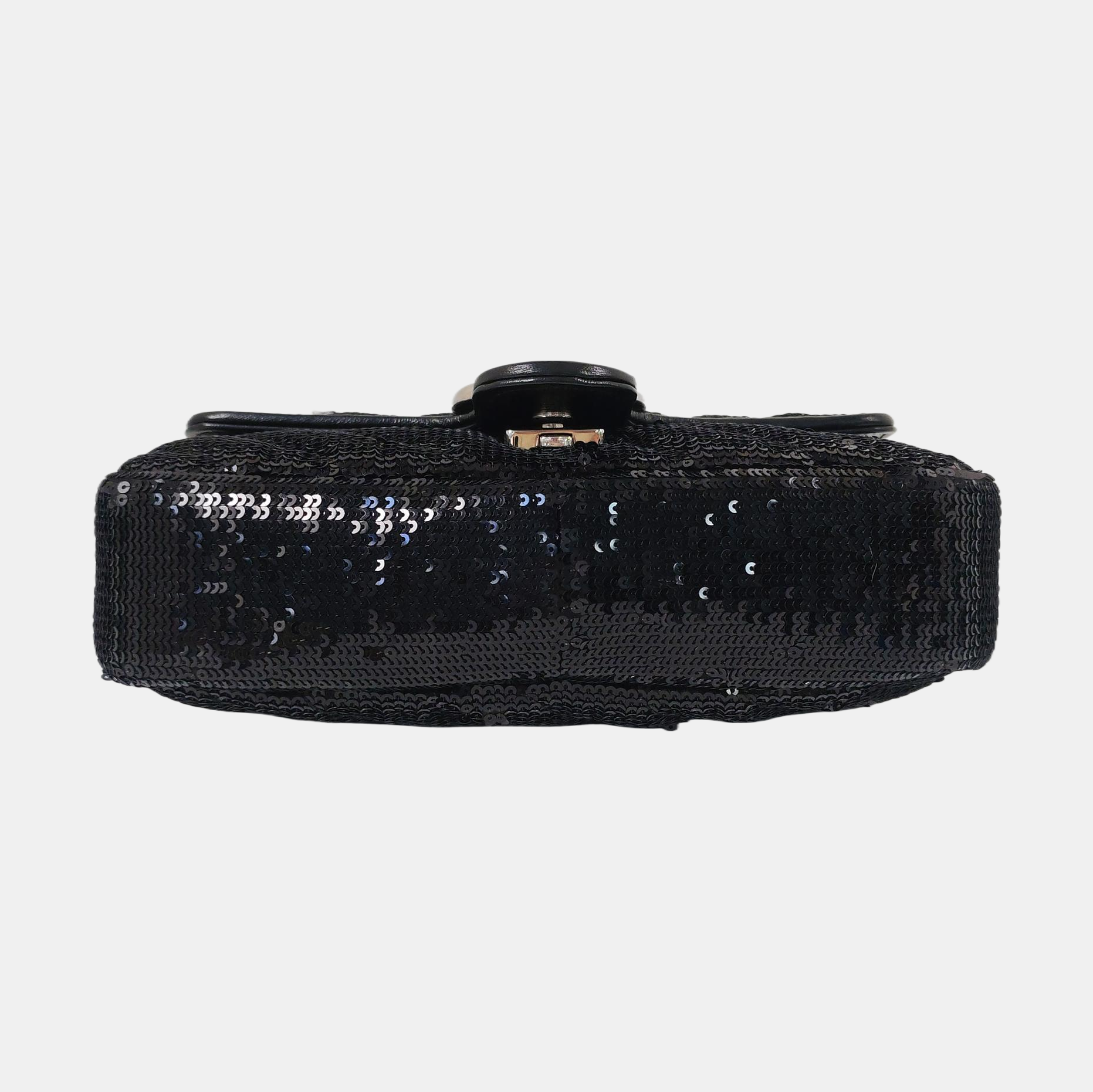 Authenticated pre-owned  GG Marmont Small Quilted Sequins Black - Crossbody Bag at Looply