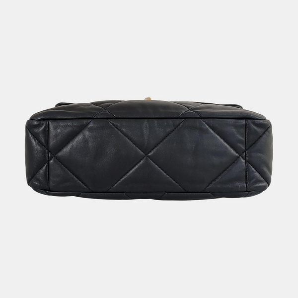 CHANEL 19 Large Quilted Lambskin Black