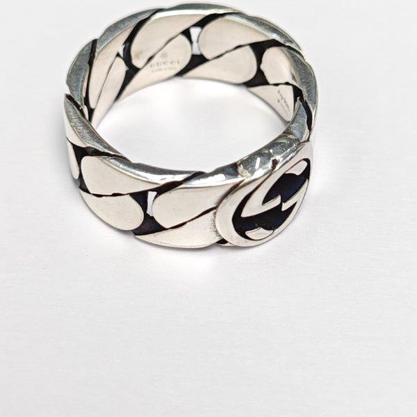 Interlocking G 925 Sterling Silver Ring HK 13