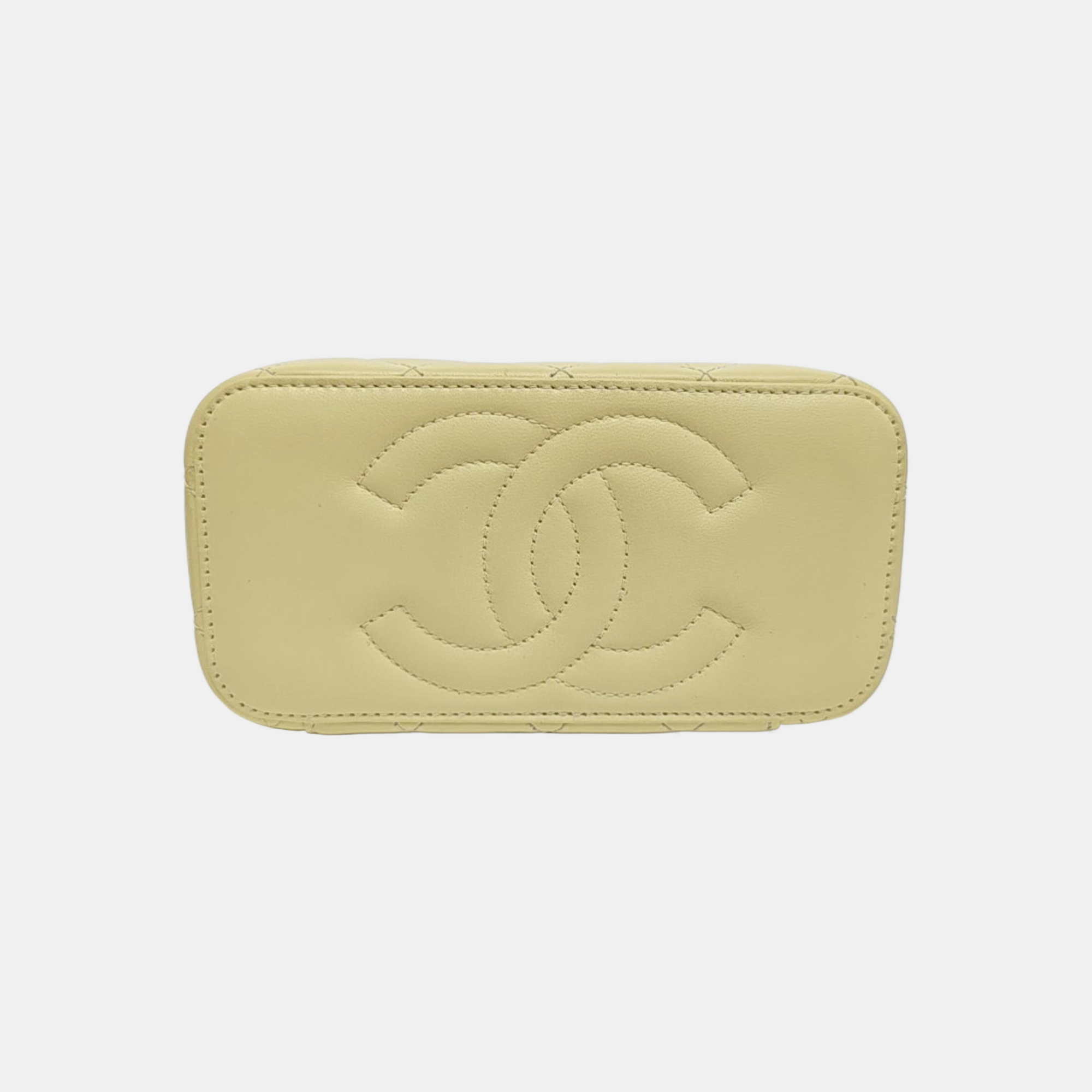 VANITY CASE Small Quilted Calfskin Yellow