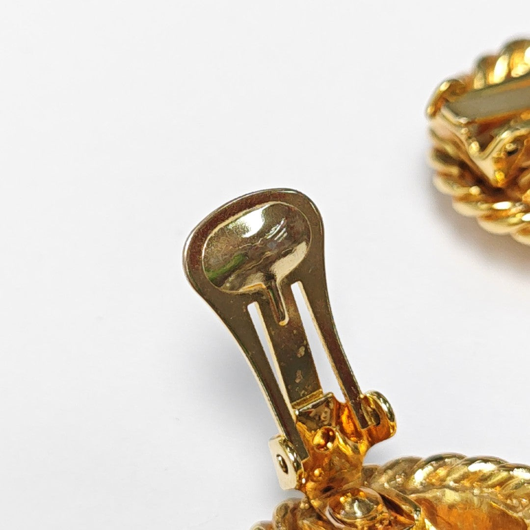 Metal Gold Clip On Earrings
