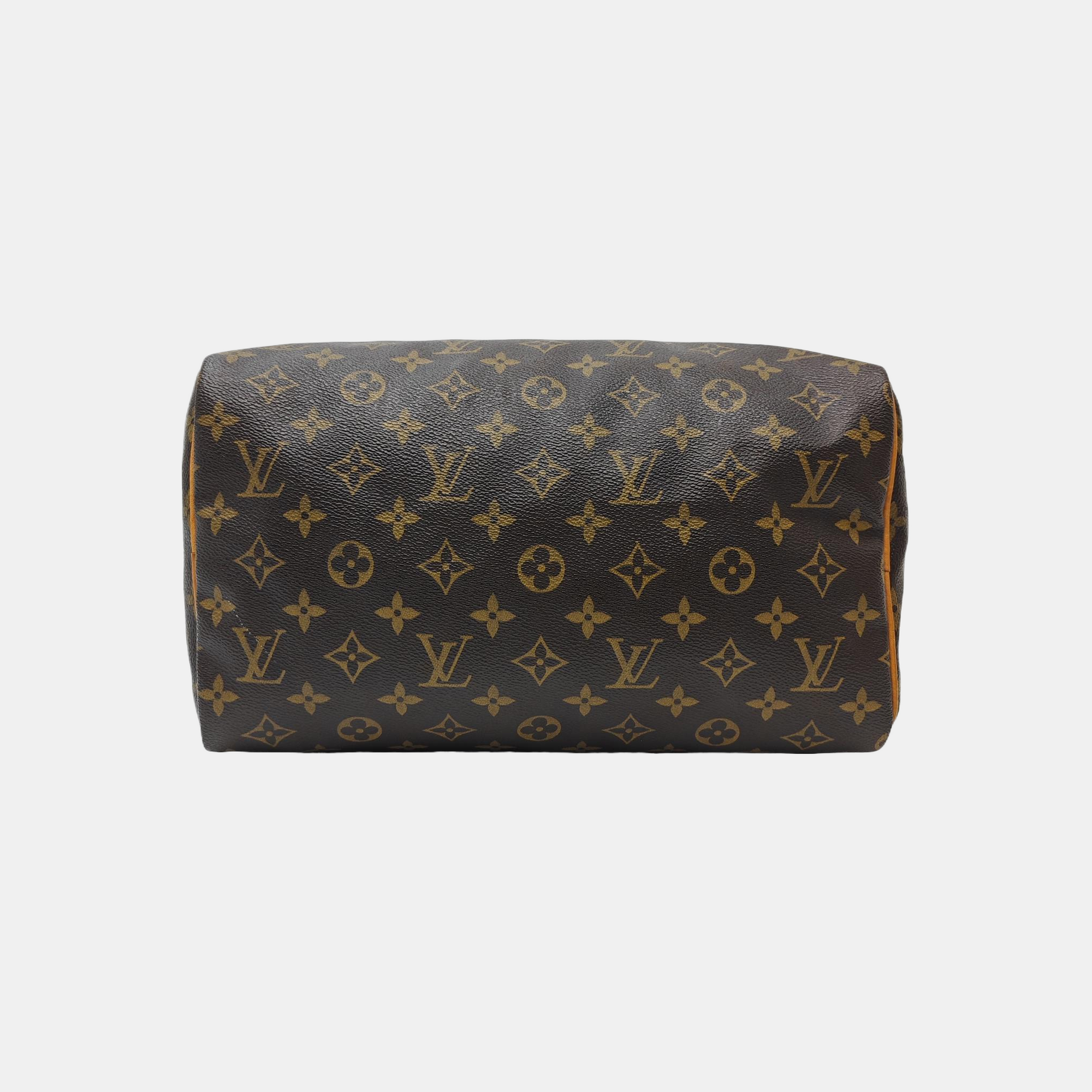SPEEDY 30 Monogram Coated Canvas Brown