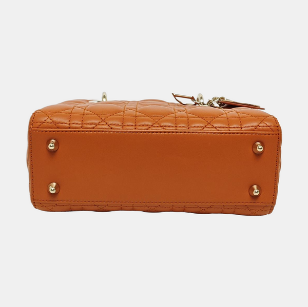 Lady Dior Small Quilted Lambskin Orange