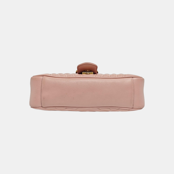GG Marmont Medium Quilted Calfskin Pink