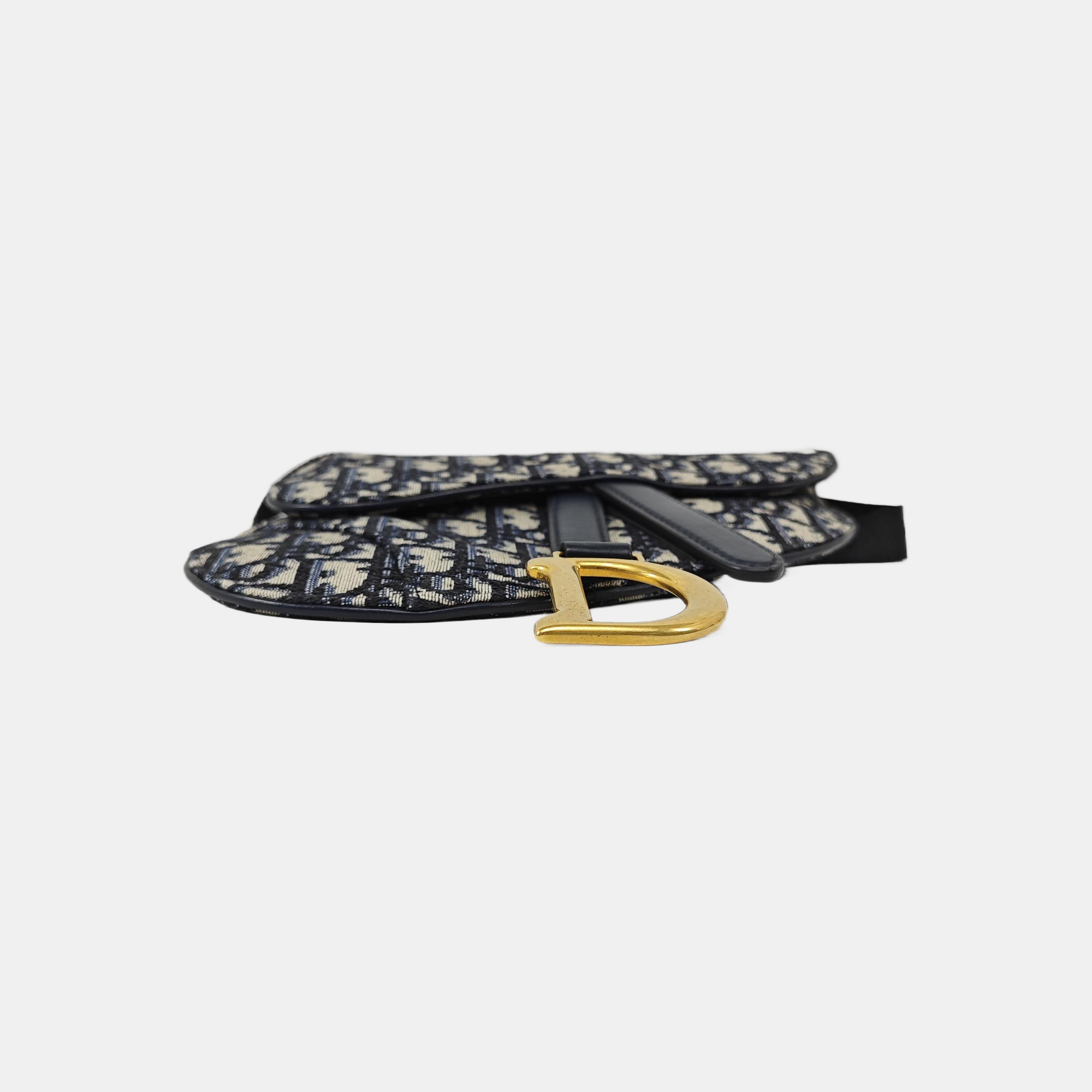 Saddle Mini Oblique Canvas Blue