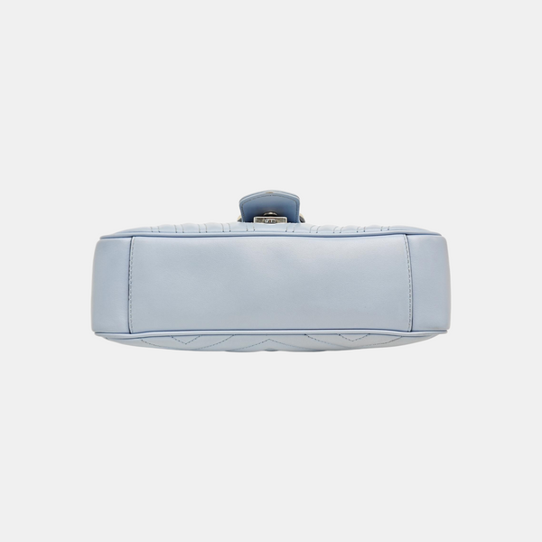 GG Marmont Medium Quilted Calfskin Blue