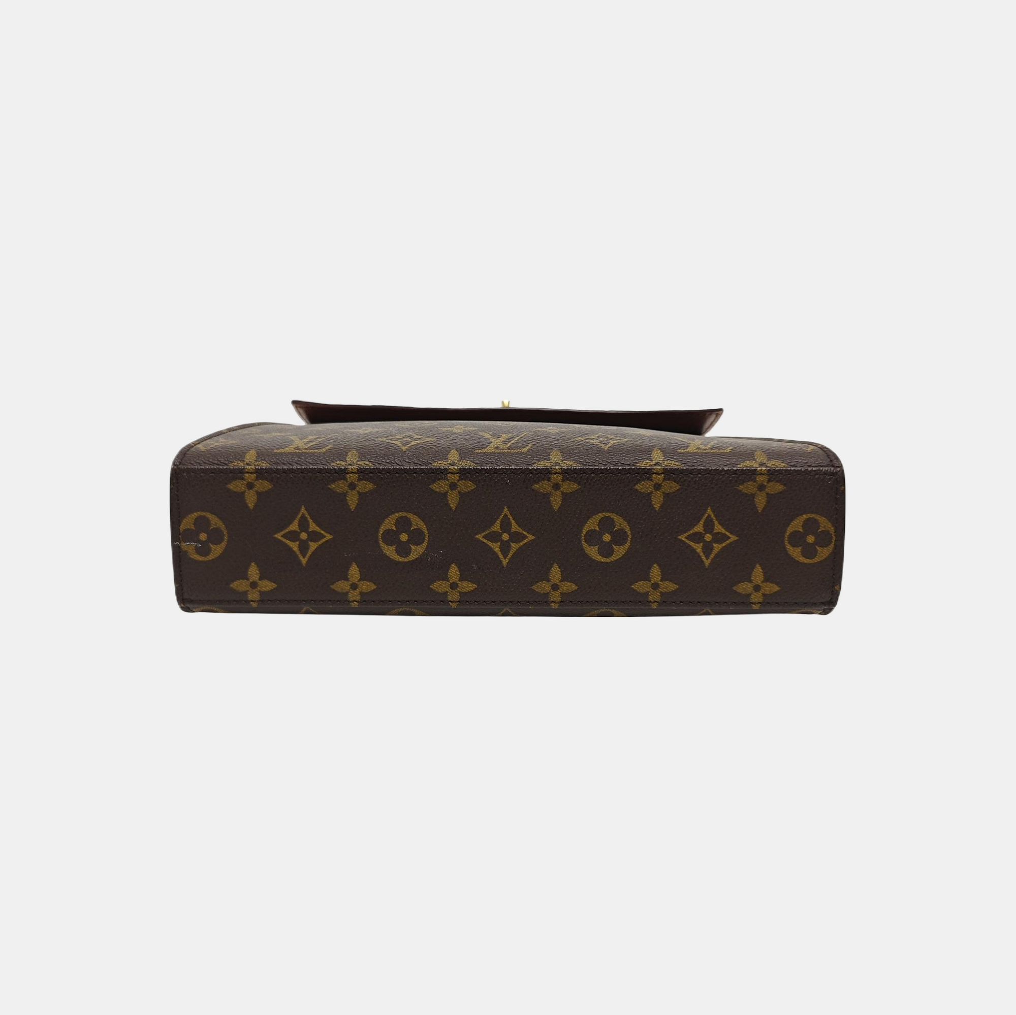 Coated Canvas Top Handle Bag Brown