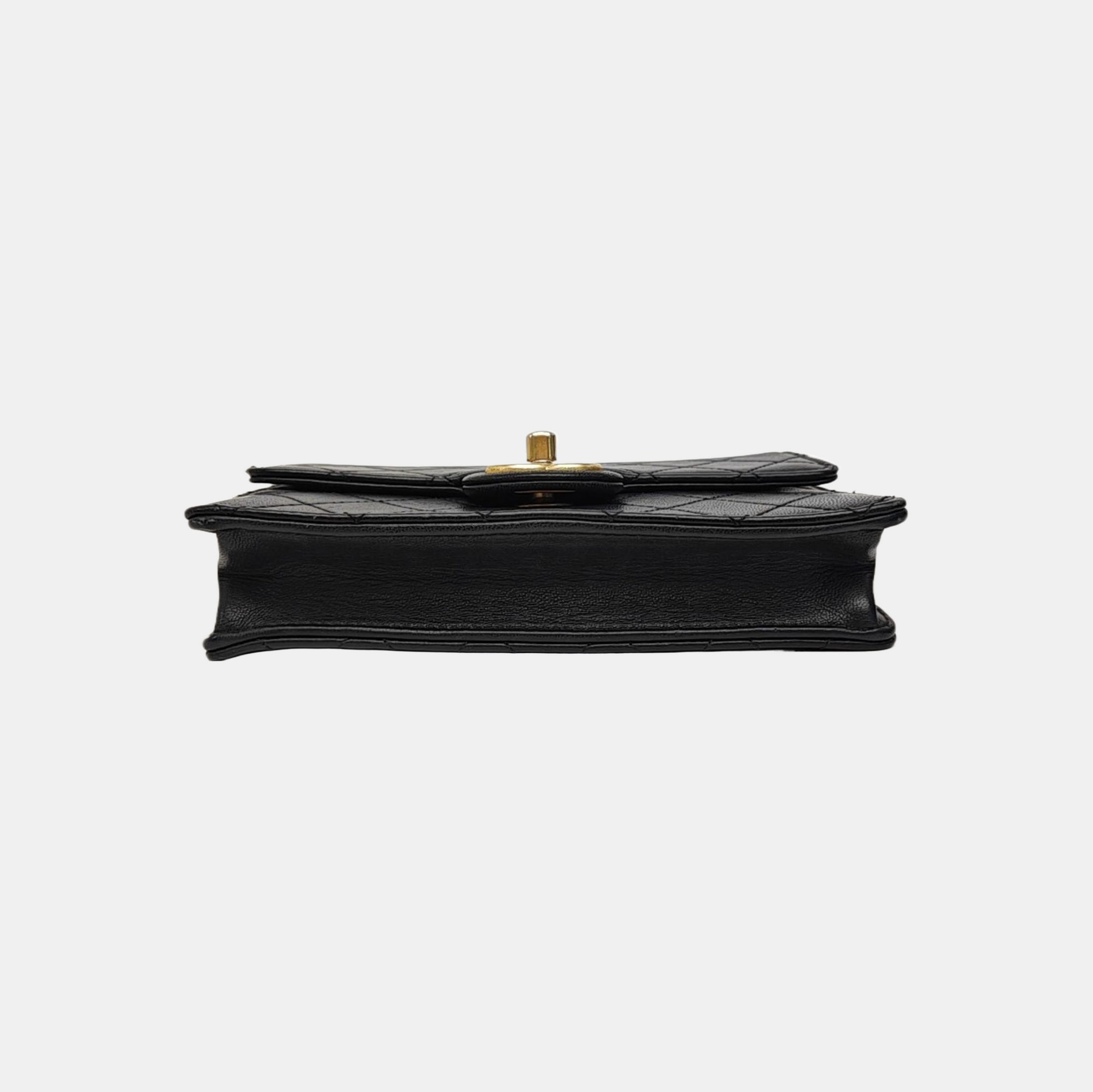 Quilted Lambskin Shoulder Bag Black