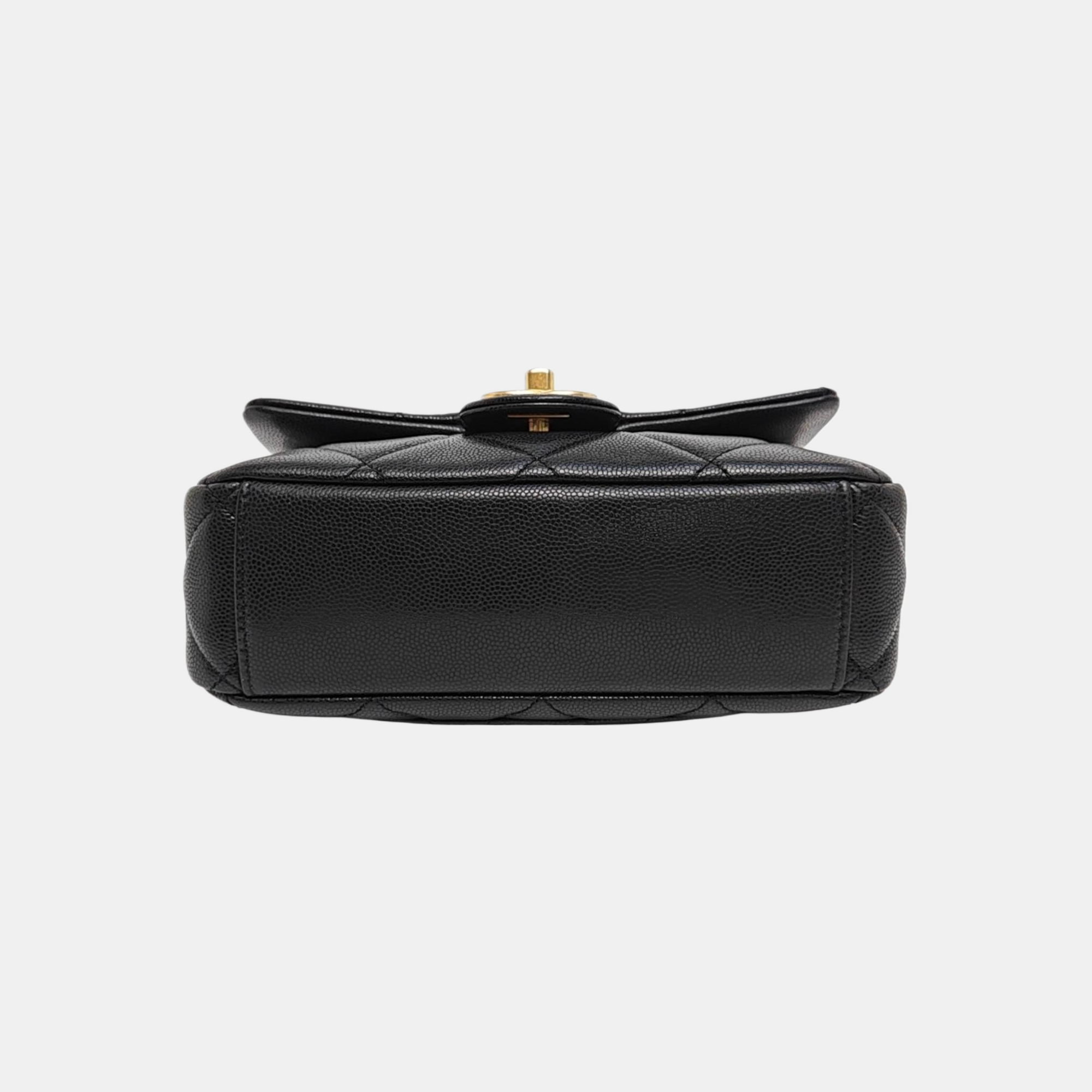 CLASSIC FLAP Mini Quilted Grained Calfskin Black