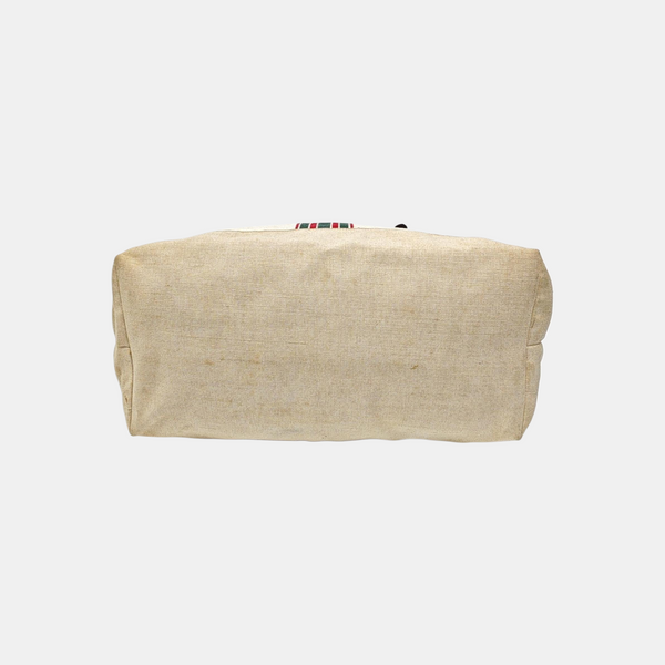 Linen Top Handle Bag Multicolor
