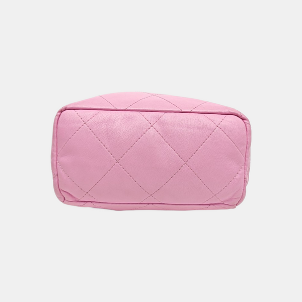 Quilted Lambskin Shoulder Bag Small Pink