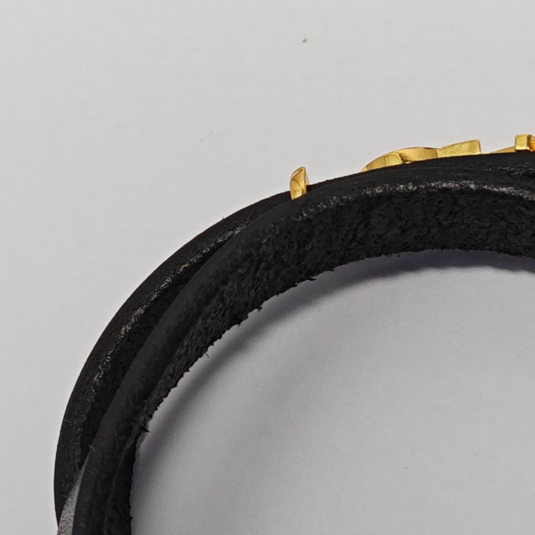 Leather Black Bangle