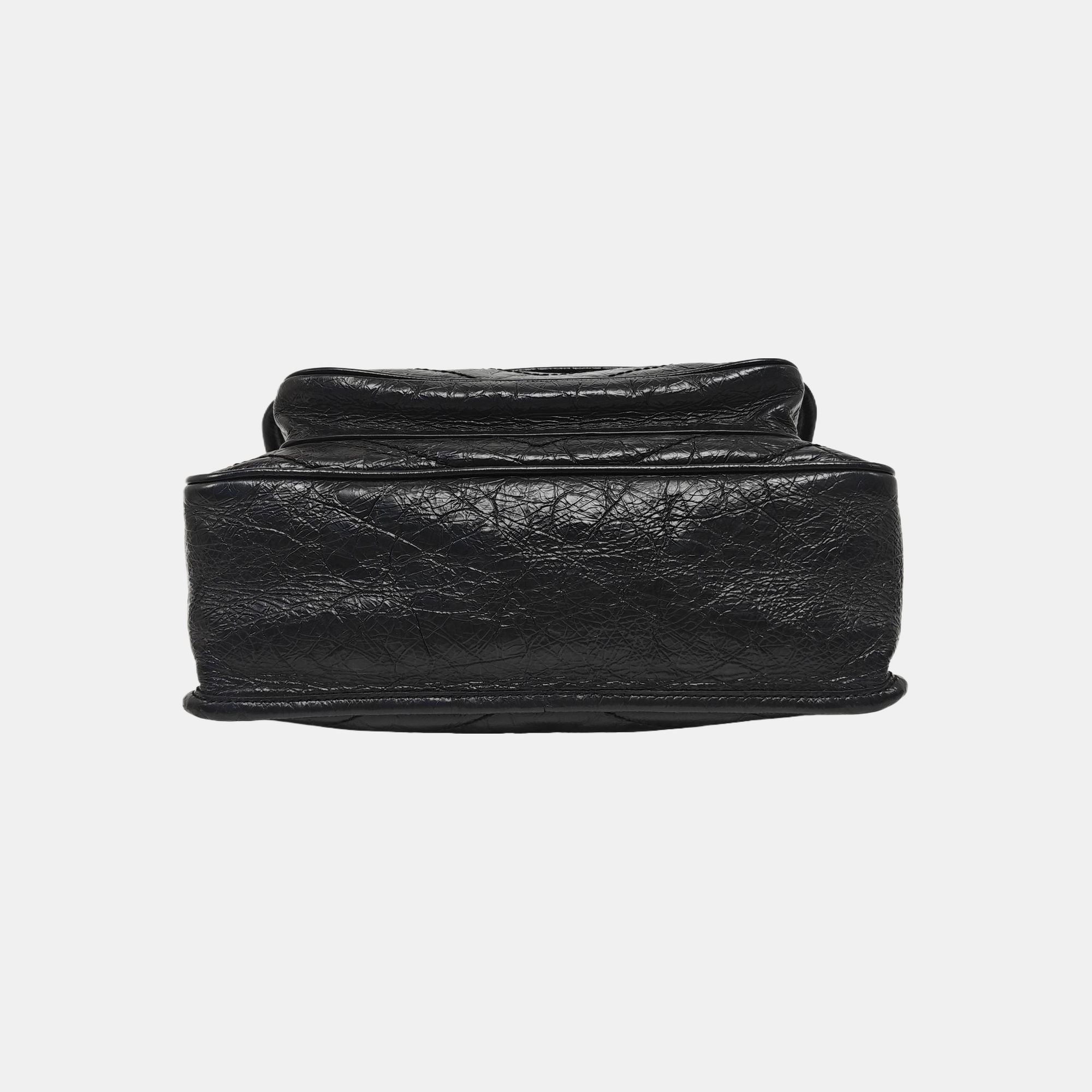 NIKI Medium Chevron Calfskin Black